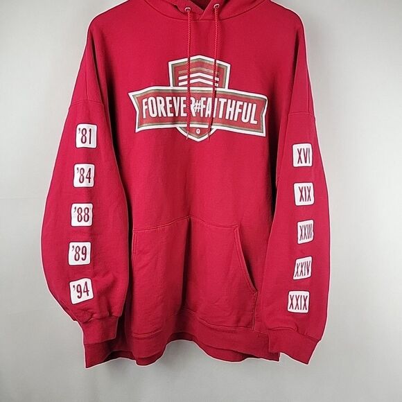 San Francisco 49ers Hoodie Mens 3XL Superbowl Quest For Six Forever Faithful - Picture 7 of 11